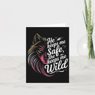 Hij Houdt Me Veilig Zij Houdt Me Wolf Kunst Liefhe Kaart