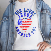 Hij houdt ook van Jezus en Amerika Tri-Blend Shirt