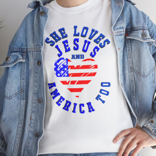 Hij houdt ook van Jezus en Amerika Tri-Blend Shirt