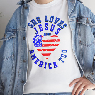 Hij houdt ook van Jezus en Amerika Tri-Blend Shirt