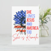 Hij houdt ook van Jezus en Amerika. Zij is Kamala. Kaart (Staand voorkant)