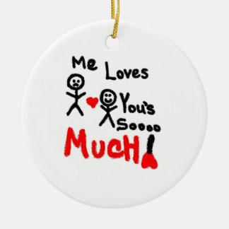 Hij houdt van je Cartoon Keramisch Ornament