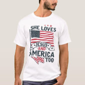 Hij houdt van Jezus Amerika T-shirt (Voorkant)