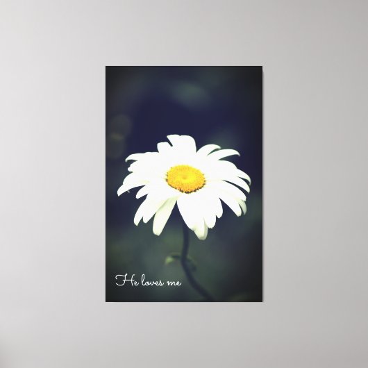 Hij houdt van me Daisy Canvas (Voorkant)