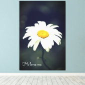 Hij houdt van me Daisy Canvas (Insitu (Houten vloer))