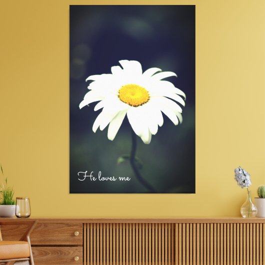 Hij houdt van me Daisy Canvas (Insitu (Woonkamer))
