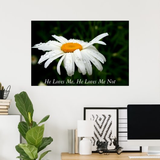 Hij houdt van mij, hij houdt van mij niet poster (Thuiskantoor)