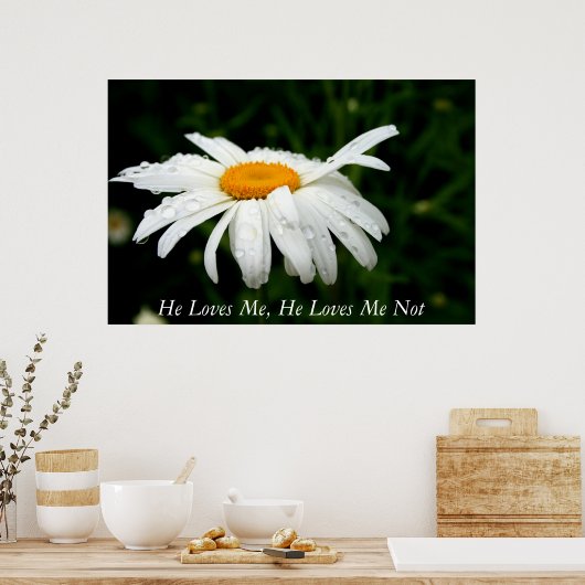 Hij houdt van mij, hij houdt van mij niet poster (Keuken)