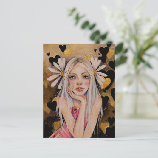 Hij houdt van mij, hij houdt van mij, niet van het briefkaart (Staand voorkant)