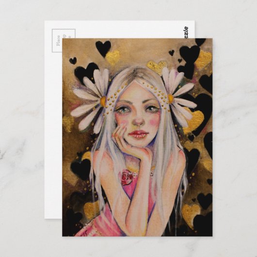 Hij houdt van mij, hij houdt van mij, niet van het briefkaart (Voorkant / Achterkant)