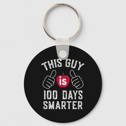 Hij is 100 dagen slimmer op school sleutelhanger (Voorkant)