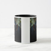 Hij is bang voor de chimpansee. mok (Midden)