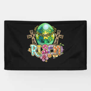 Hij is Christelijk Easter Happy Day Spandoek