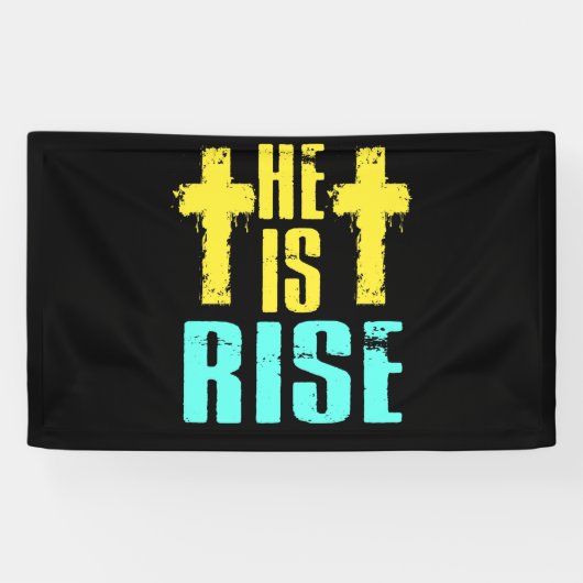 Hij is Christelijk gelukkig paasje Jezus Spandoek (Horizontaal)