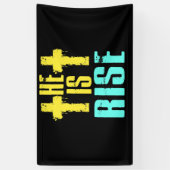 Hij is Christelijk gelukkig paasje Jezus Spandoek (Verticaal)