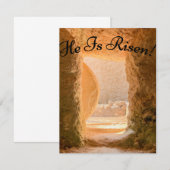 Hij is Christelijk op paasherrijzingsdag. Notitiekaartje (Voorkant / Achterkant)
