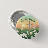 Hij is Christelijk opgestaan Ronde Button 3,2 Cm (Voorkant /achterkant)