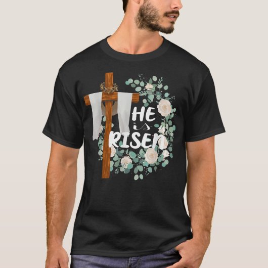 Hij is Christelijk paasjager Jezus T-shirt (Voorkant)