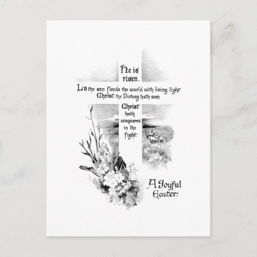 Hij is  Christelijk Pasen Feestdagenkaart (Voorkant)