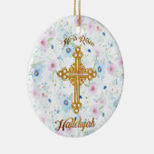 Hij is Christelijk Pasen Keramisch Ornament (Rechts)