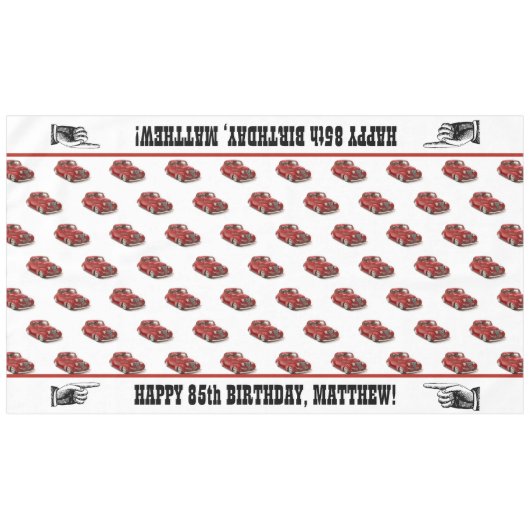 Hij is Classic 1939 Red Coupe Tafelkleed (Voorkant (Horizontaal))