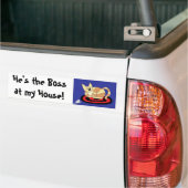 Hij is de baas... bumpersticker (Op Truck)