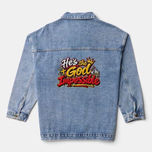 Hij is de God van het mogelijke Denim Jacket (Achterkant)