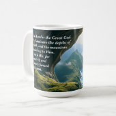 Hij is de Grote God, God en Scheppingsvers Koffiemok (Voorkant links)