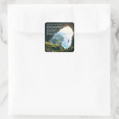 Hij is de Grote God, God en Scheppingsvers Vierkante Sticker (Tas)