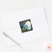 Hij is de Grote God, God en Scheppingsvers Vierkante Sticker (Envelop)