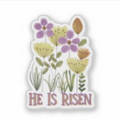Hij is de huidige Pasen Bloemen Sticker (Voorkant)
