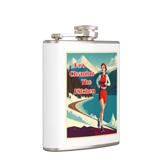 Hij is de keuken aan het schoonmaken Sassy Runner Heupfles (Rechts)