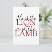 Hij is de leeuw en het lamsmedeleven kaart (Staand voorkant)
