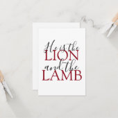 Hij is de leeuw en het lamsmedeleven kaart (Voorkant / Achterkant in situ)