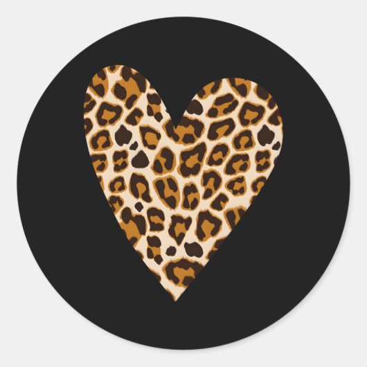 Hij is de Leopard Pattern Top Ronde Sticker (Voorkant)