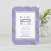 Hij is de Paarse Easter Invitation Kaart (Staand voorkant)