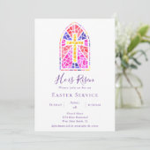 Hij is de Paasdienst van het verrezen Glas in lood Kaart (Staand voorkant)