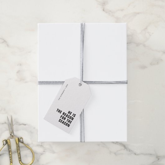 Hij is de reden voor de Christelijke feestdag van  Cadeaulabel (Met Touw)