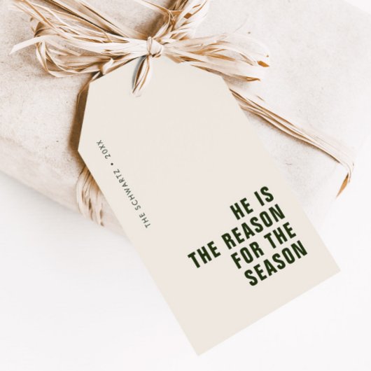 Hij is de reden voor de Christelijke feestdag van  Cadeaulabel