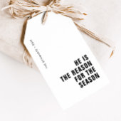 Hij is de reden voor de Christelijke feestdag van  Cadeaulabel