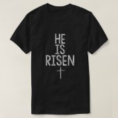 Hij is de Risen Cute Easter Cross Jesus Alive Chur T-shirt (Design voorkant)