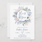 Hij is de Risen Floral Wreath Church Paasdienst Kaart (Voorkant)