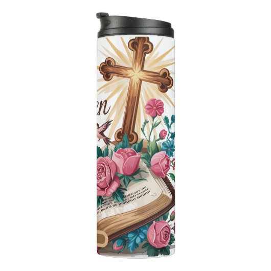 Hij is de verrezen Bloemenbijbel Thermosbeker (Geroteerd rechts)