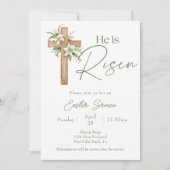 Hij is de Verrezen Bloemenkruis Kerk Paasdienst Kaart (Voorkant)