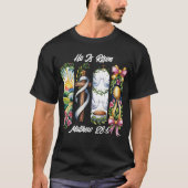 Hij is de zwarte paashaas t-shirt (Voorkant)