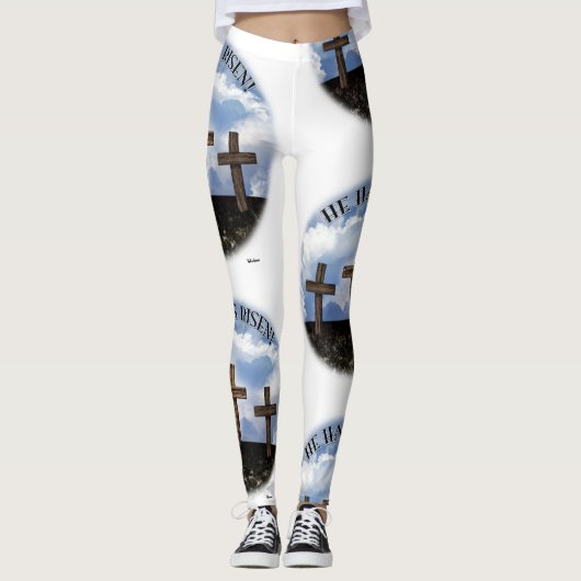 Hij Is Drie Kruizen Opgestaan Leggings (Voorkant)
