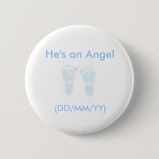 Hij is een Angel-knop. Ronde Button 5,7 Cm