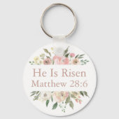 Hij is een Belgisch Roze Bijbelse Verse Sleutelhanger (Voorkant)