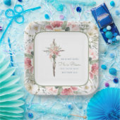 Hij is een Bord van het Floral Cross Paper van het (Feest)