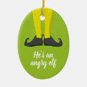 Hij is een boze elf. keramisch ornament (Voorkant)